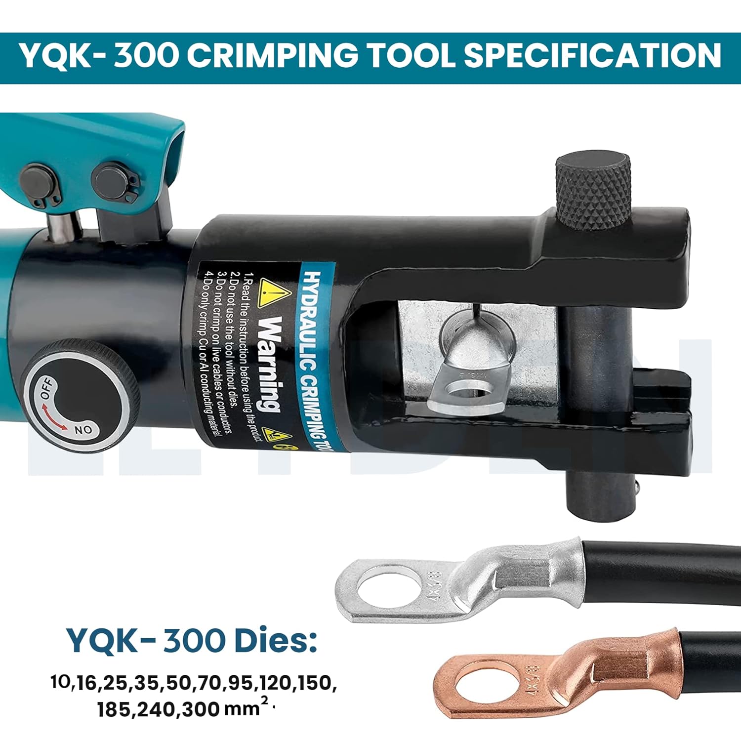 Hydraulic Crimping Tool: 16-Ton Manual Crimper for 10–300mm² Cable Lugs