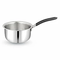 India Gold Triply Stainless Steel Sauce Pan | Induction & Gas Compatible Pan with Heat-Resistant Handle