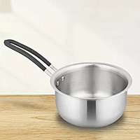 India Gold Triply Stainless Steel Sauce Pan | Induction & Gas Compatible Pan with Heat-Resistant Handle