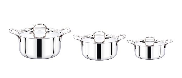 Garnny Kitchen Triply Stainless Steel Stew Pot with Lid, 3-Layer Induction and Gas Compatible