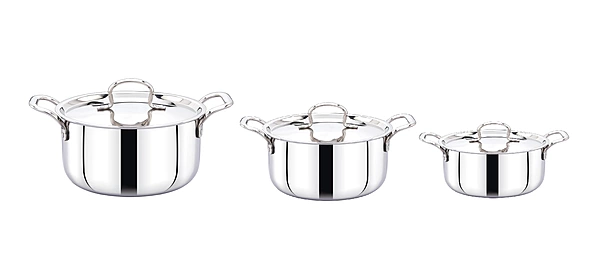 Garnny Kitchen Triply Stainless Steel Stew Pot with Lid, 3-Layer Induction and Gas Compatible