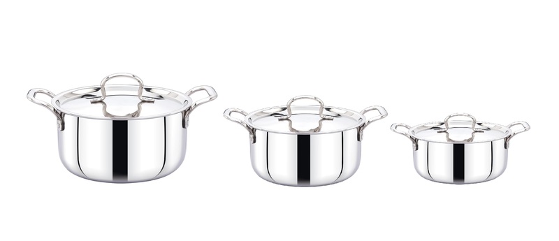 Garnny Kitchen Triply Stainless Steel Stew Pot with Lid, 3-Layer Induction and Gas Compatible