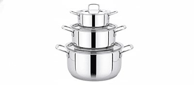 Garnny Kitchen Triply Stainless Steel Stew Pot with Lid, 3-Layer Induction and Gas Compatible