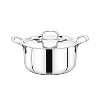 Garnny Kitchen Triply Stainless Steel Stew Pot with Lid, 3-Layer Induction and Gas Compatible