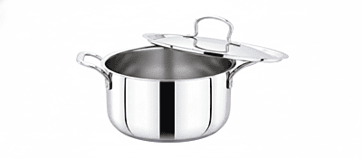 Garnny Kitchen Triply Stainless Steel Stew Pot with Lid, 3-Layer Induction and Gas Compatible