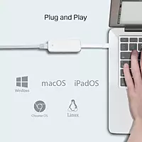 TP-Link UE300C USB Type-C to RJ45 Gigabit Ethernet Network Adapter/RJ45 LAN Wired Adapter for Ultrabook, Chromebook, Laptop, Desktop, Plug & Play, USB 3.0 (White)