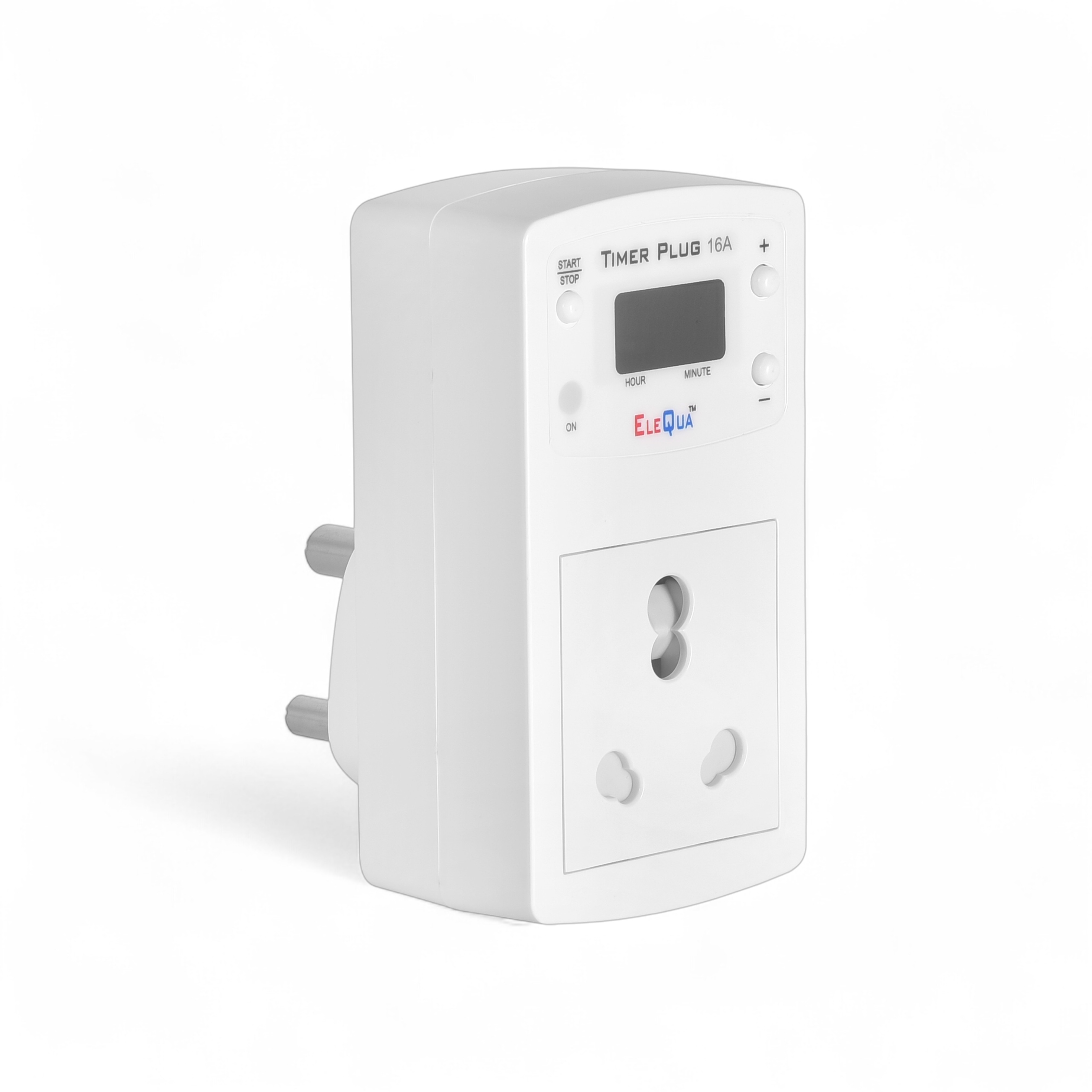 EleQua 16A Auto Power Cut-Off Timer Plug | Ideal for Pump, E-Bike Charger, Geyser & Home Appliances