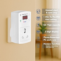 EleQua 16A Auto Power Cut-Off Timer Plug | Ideal for Pump, E-Bike Charger, Geyser & Home Appliances