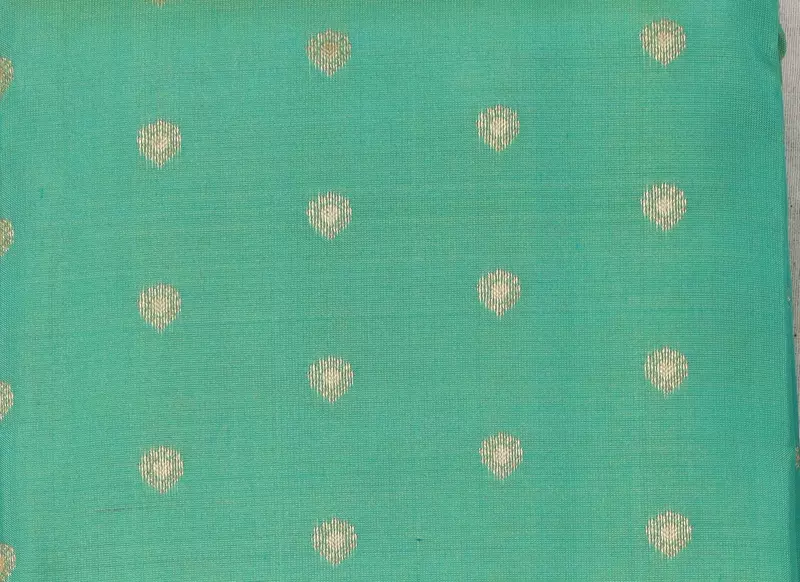 Mint Green and blue (double color) silk saree with teal zari border