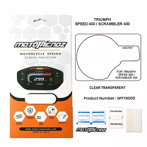 MotoTrendz Motorcycle Speedo Screen Protector for Triumph Speed 400 / Scrambler 400 X / T4 MotoTrendz Motorcycle Speedo Screen Protector for Triumph Speed 400 / Scrambler 400 X / T4