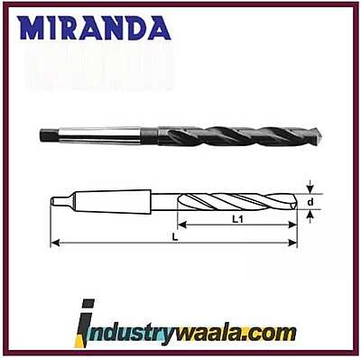 Miranda 29.50 MM X 450 MM OAL Extra Long Series HSS Taper Shank Drills offer superior deep-hole drilling performance with high-speed steel.