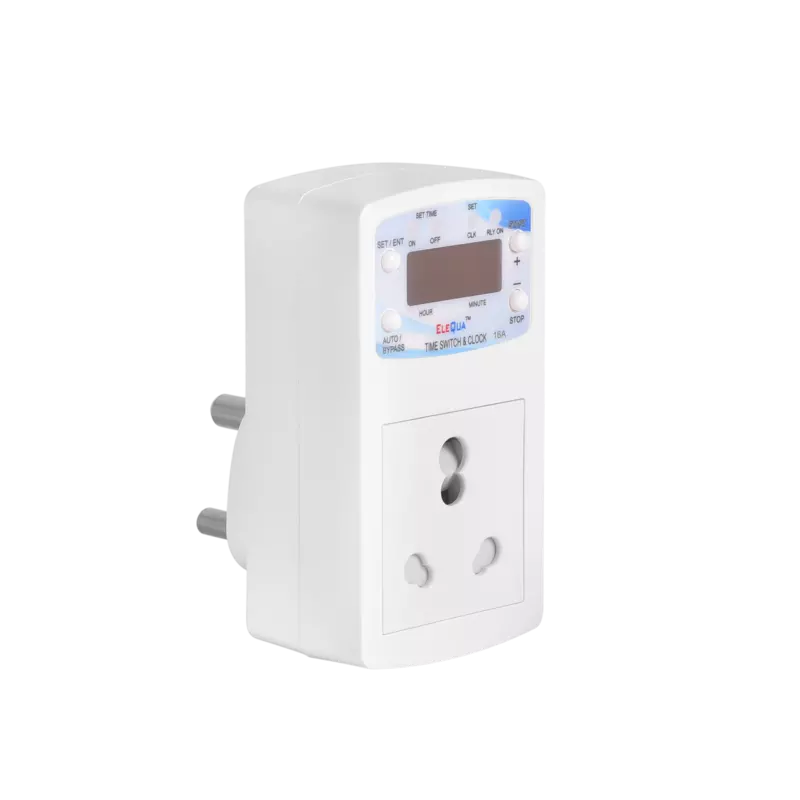 ELEQUA 16A Digital Plug-In Timer Switch with Clock Auto ON/OFF Programmable Timer for Geyser, Pump & Lighting
