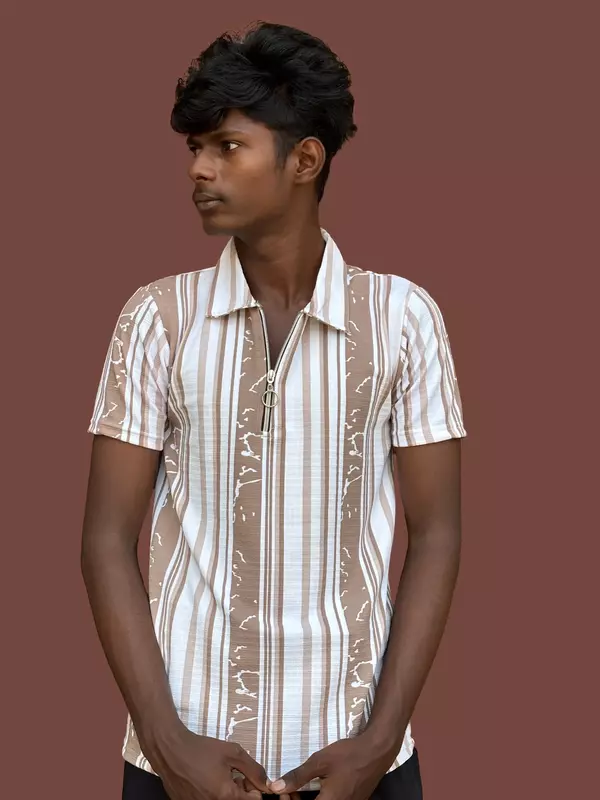 PRINTED TSHIRT BROWN