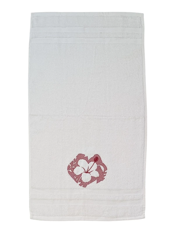 Tulip and Hibiscus Embroidered Hand Towel Set of 2