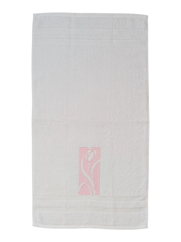 Tulip and Hibiscus Embroidered Hand Towel Set of 2