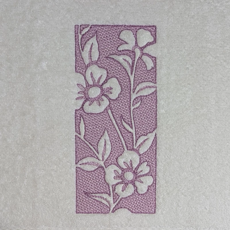 Daffodil and Cosmos Embroidered Hand Towel Set of 2