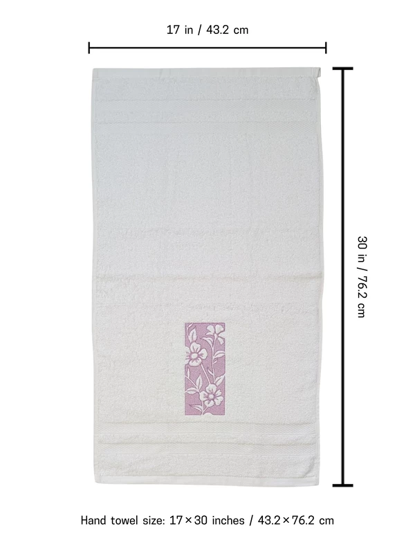 Daffodil and Cosmos Embroidered Hand Towel Set of 2