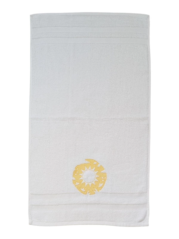 Seaside Lighthouse and Sun Embroidered Hand Towel Set of 2
