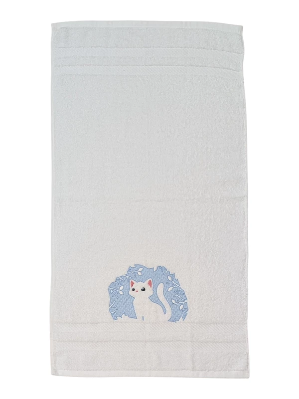 Cat and Dog Embroidered Hand Towel Set of 2