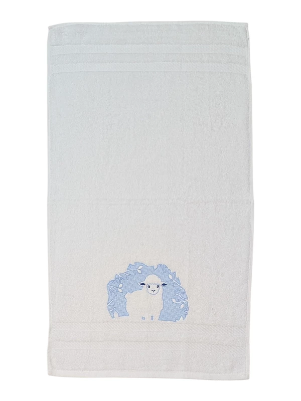 Sheep and Bear Embroidered Hand Towel Set of 2
