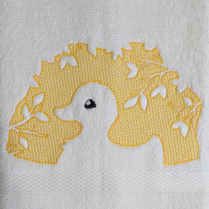 Rabbit and Duck Embroidered Hand Towel Set of 2