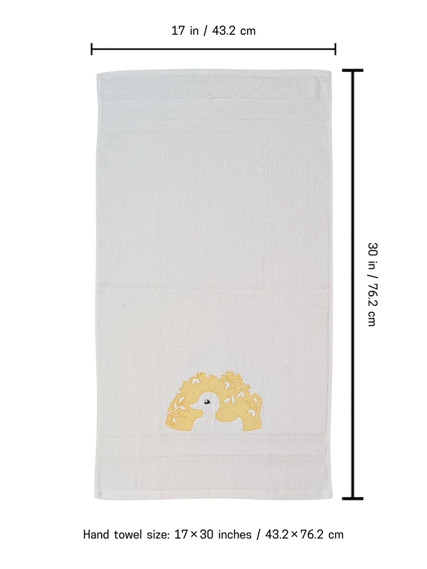 Rabbit and Duck Embroidered Hand Towel Set of 2