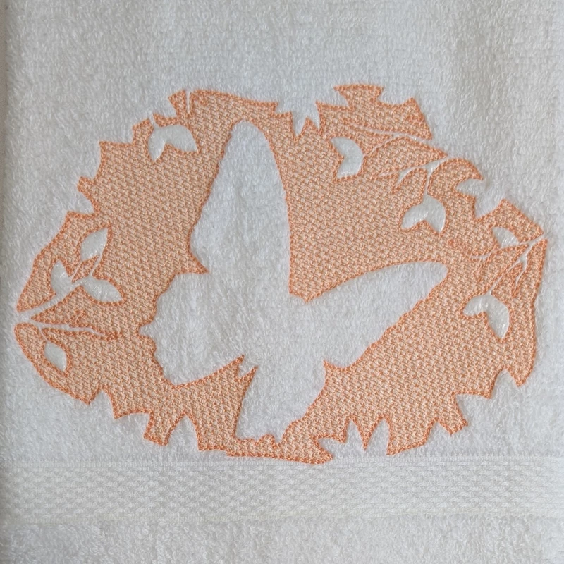 Butterfly and Bumble Bee Embroidered Hand Towel Set of 2