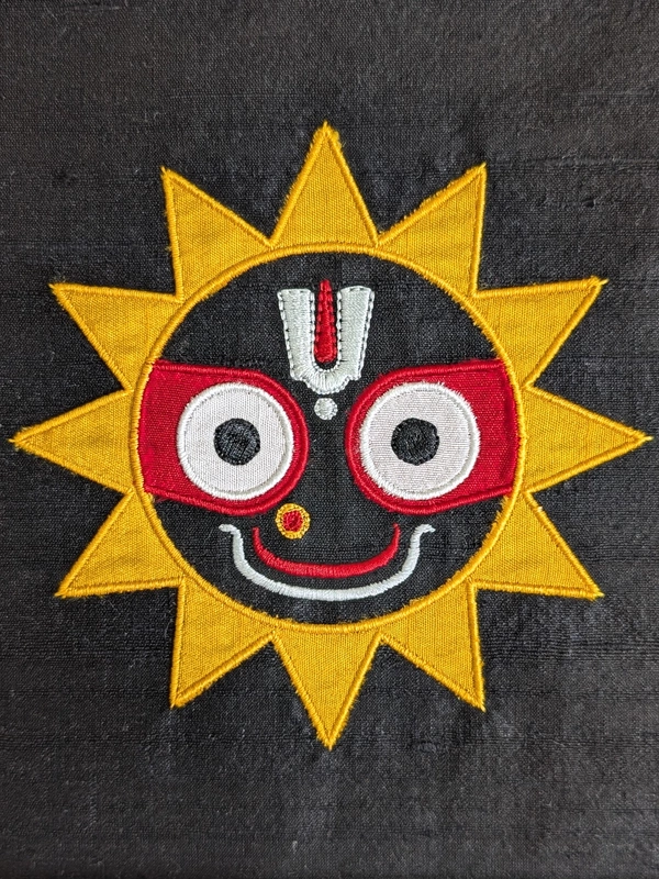 Jagannath Embroidered Textile Wall Art Frame with Applique
