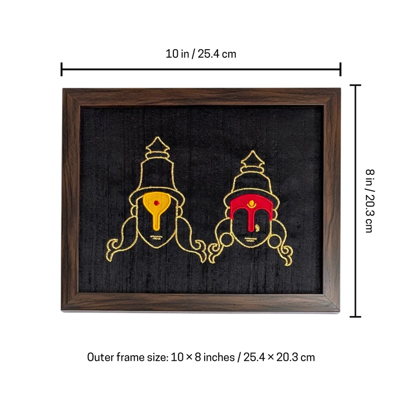 Vitthal Rukmini Embroidered Textile Wall Art Frame with Applique