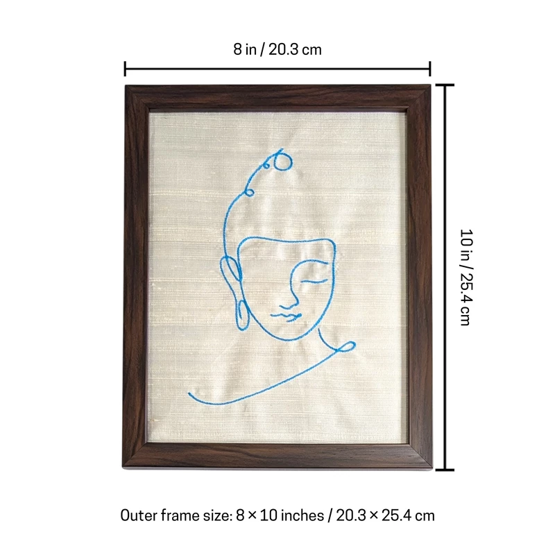 Buddha - Off White Embroidered Textile Wall Art Frame