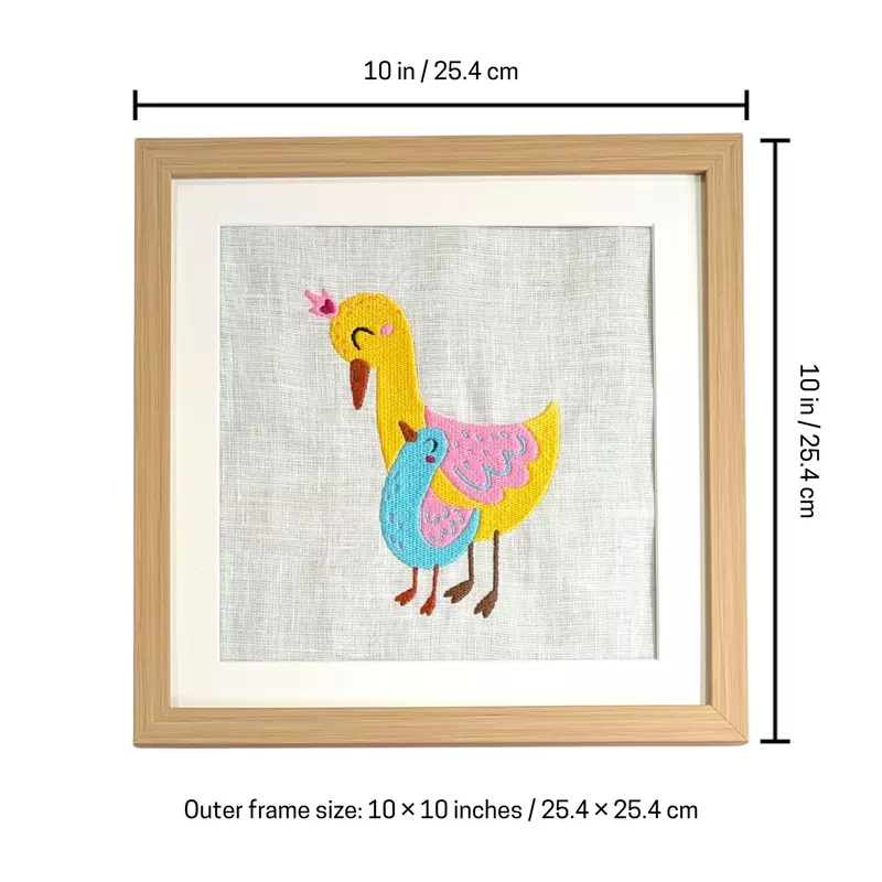 Baby Ducks Embroidered Textile Wall Art Frame