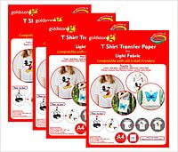 T Shirt Transfer Inkjet Photo Paper for Light Fabrics A4/20 Sheets 4 PACKETS OF 5 SHEETS T Shirt Transfer Inkjet Photo Paper for Light Fabrics A4/20 Sheets 4 PACKETS OF 5 SHEETS