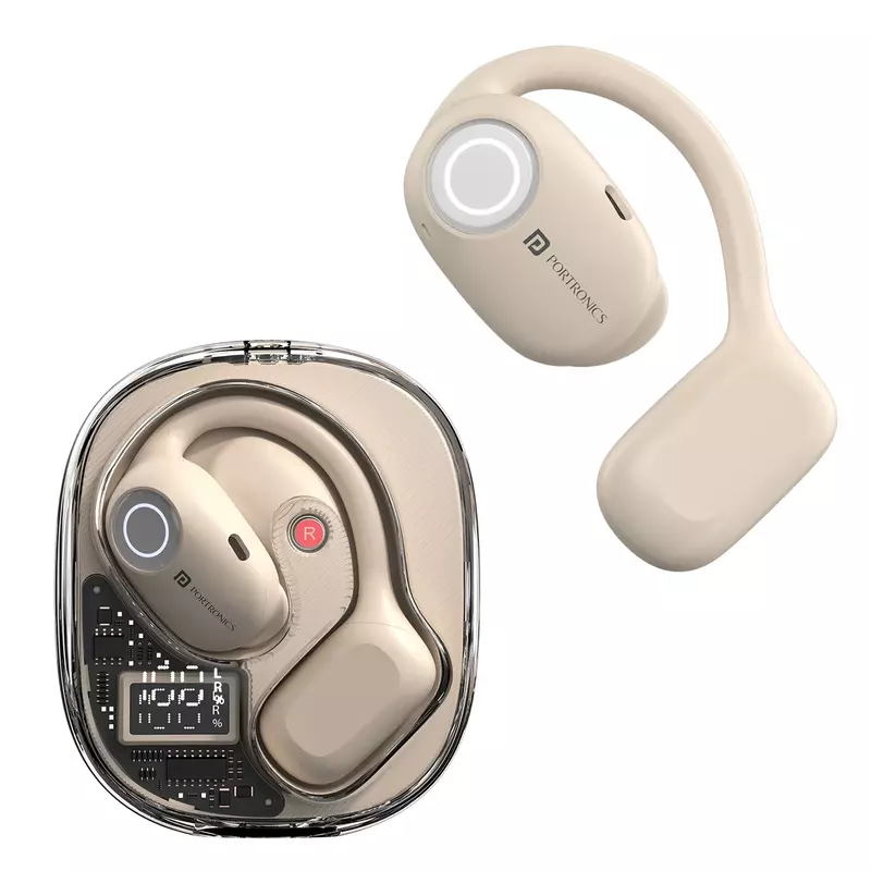 Portronics Harmonics Twins 30 Over-Ear Smart Wireless Earbuds Lightweight (Beige) Portronics Harmonics Twins 30 Over-Ear Smart Wireless Earbuds Lightweight (Beige)