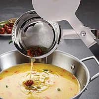 LLM Stainless Steel Tadka Pan with Lid | 270ml | Heat-Resistant Silicone Handle |