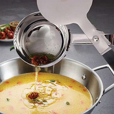 LLM Stainless Steel Tadka Pan with Lid | 270ml | Heat-Resistant Silicone Handle |
