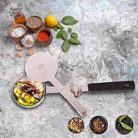 LLM Stainless Steel Tadka Pan with Lid | 270ml | Heat-Resistant Silicone Handle |
