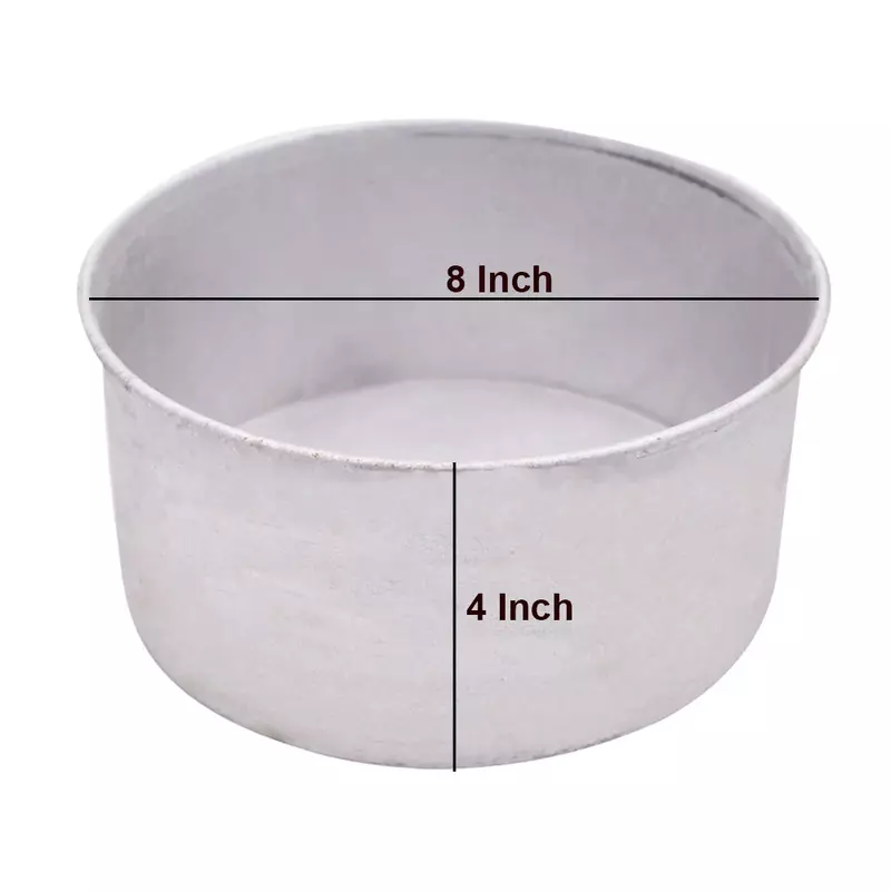 Heighted Round Aluminium Tin 8x4 Inch