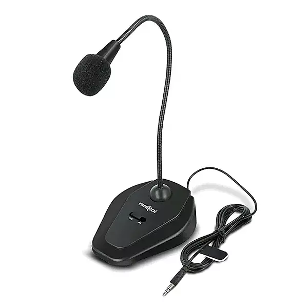 Frontech HF-0009 desktop mic offers clear audio capture, flexible stand design, and plug-and-play use—ideal for meetings, calls, and streaming.