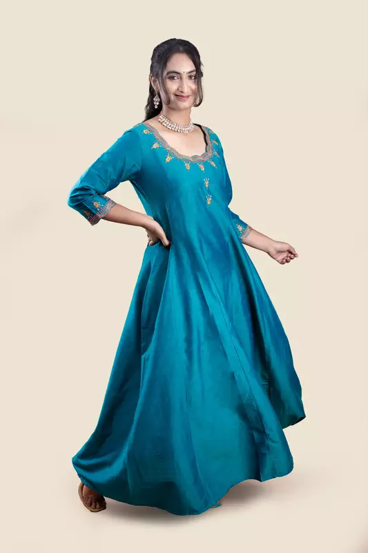 Women Embroidered Ethnic Anarkali Dress