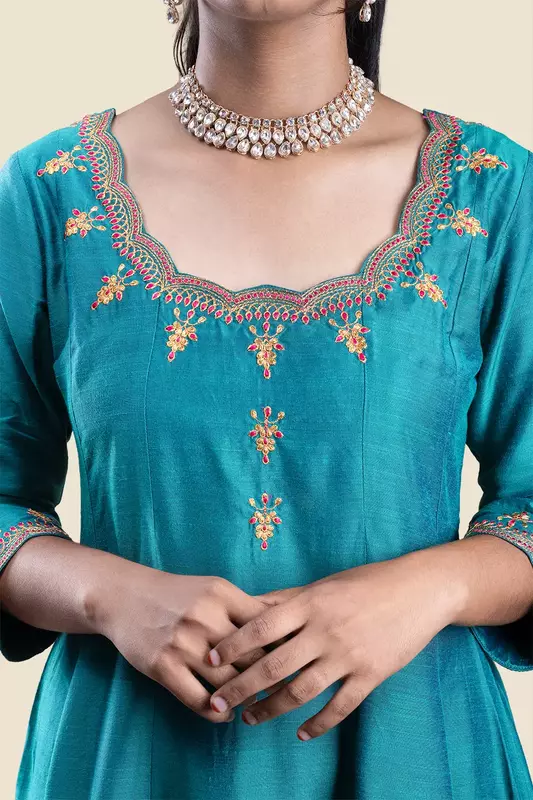 Women Embroidered Ethnic Anarkali Dress