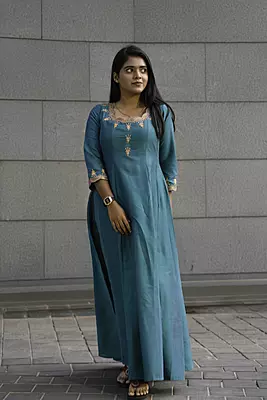 Women Embroidered Ethnic Anarkali Dress