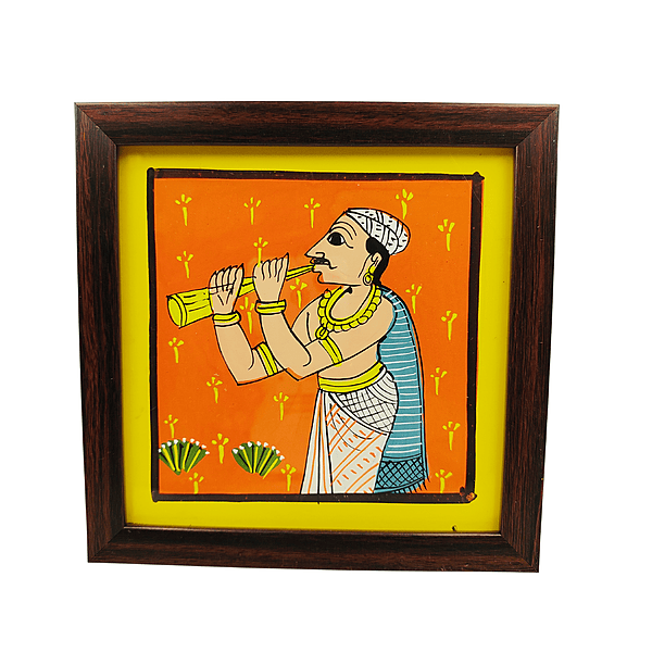 Cherial Shehnai Player Painting | Framed Telangana Folk Art