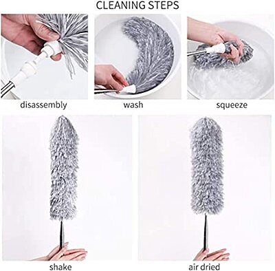Microfiber Feather Duster Extension Long Up to 100 inch Mop Pack of 2 Microfiber Feather Duster Extension Long Up to 100 inch Mop Pack of 2