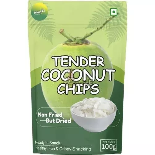 MagicCo Tender Coconut Chips – Crispy, Sweet & Healthy Snack | Non-Fried & Naturally Dried – 100g