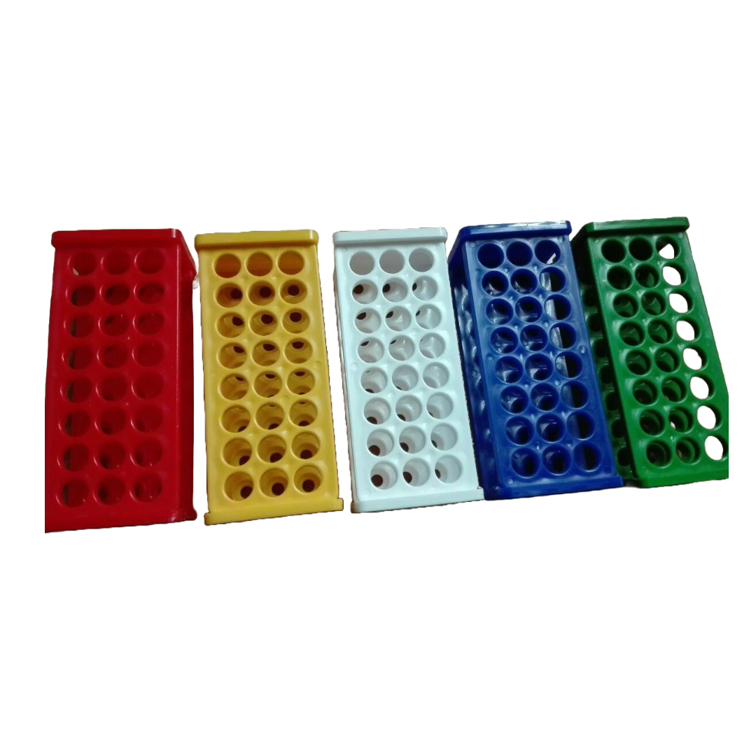 Test Tube Stand 24holes Autoclavable Blue, Green, red, white, yellow