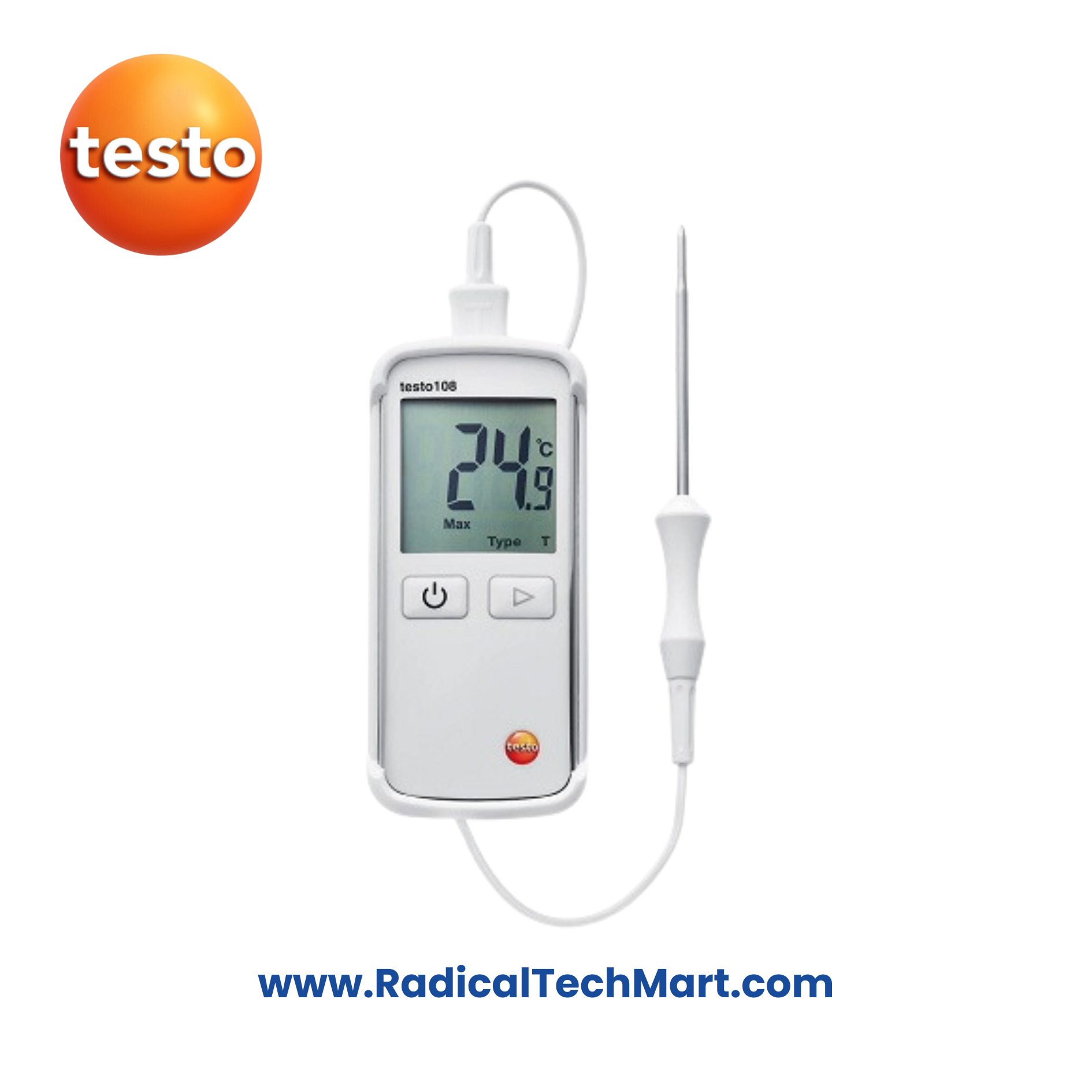 Testo 108 Digital Waterproof Food Thermometer with Probe