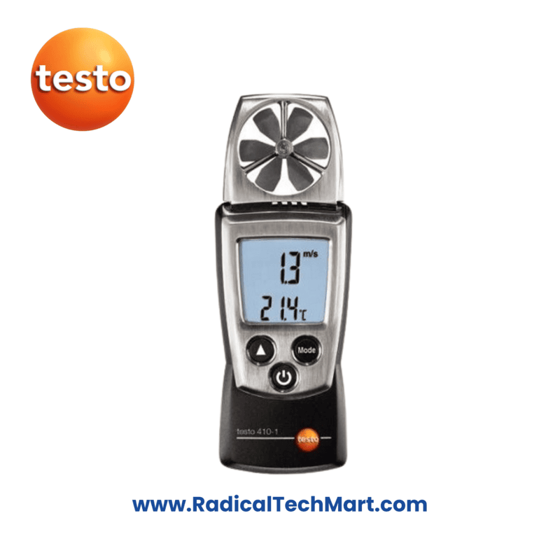 Testo 410-1 Compact Vane Anemometer for Air Velocity and Temperature