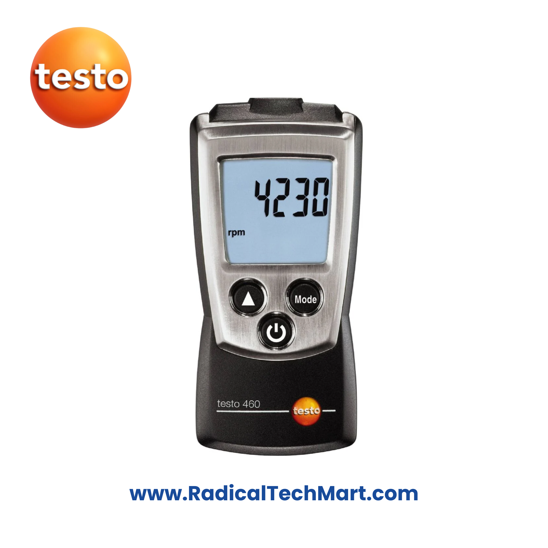Testo 460 Compact Optical RPM Meter for non-contact industrial use