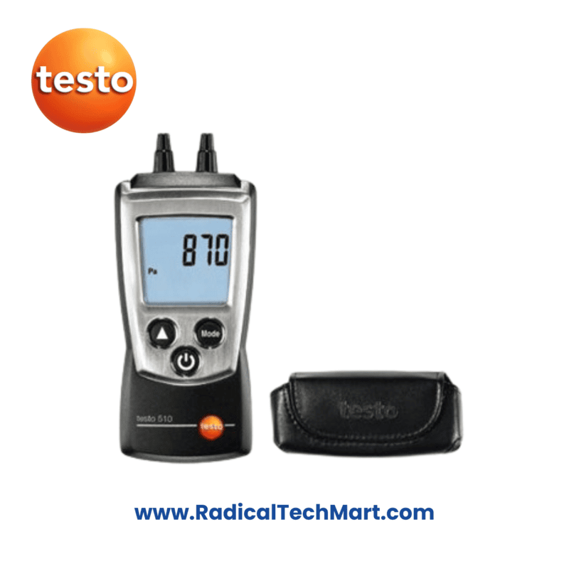 Testo 510 Differential Pressure Meter with Display and Accessories