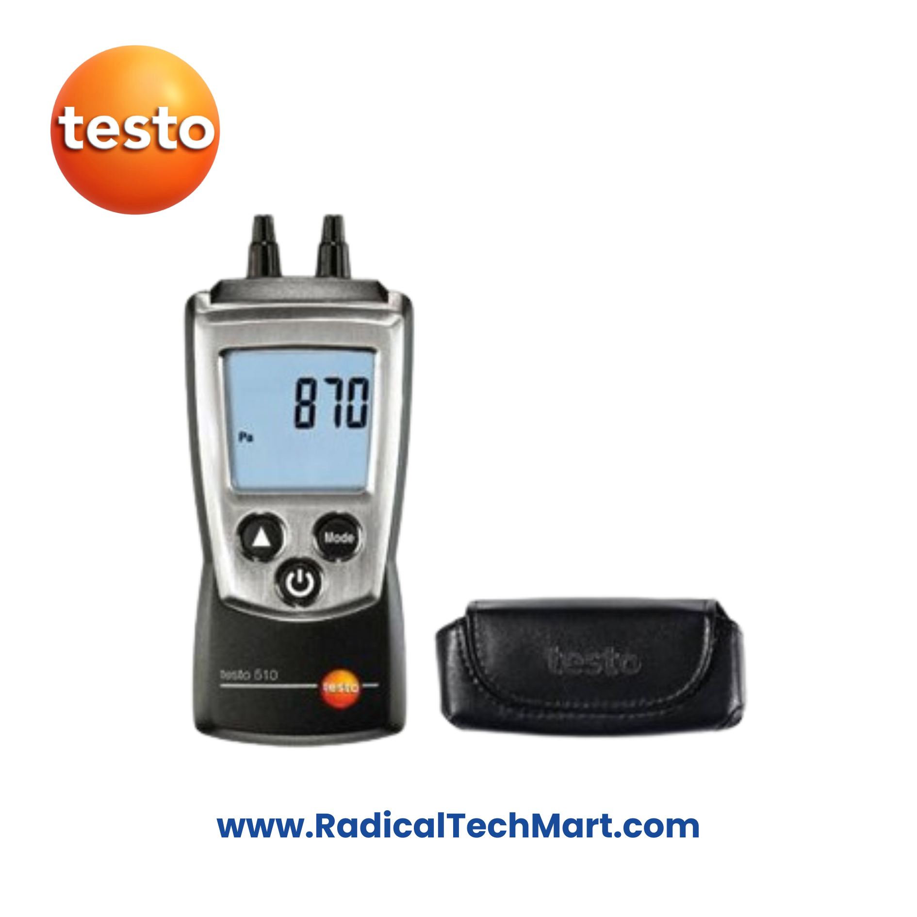Testo 510 Differential Pressure Meter with Display and Accessories